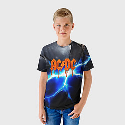 Футболка детская ACDC логотип из лавы на молнии, цвет: 3D-принт — фото 2