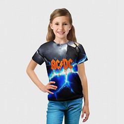Футболка детская ACDC логотип из лавы на молнии, цвет: 3D-принт — фото 2