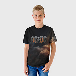 Футболка детская ACDC металлический лого, цвет: 3D-принт — фото 2