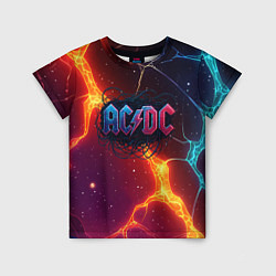 Футболка детская ACDC логотип в градиенте, цвет: 3D-принт