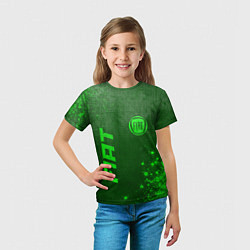Футболка детская Fiat - green gradient вертикально, цвет: 3D-принт — фото 2