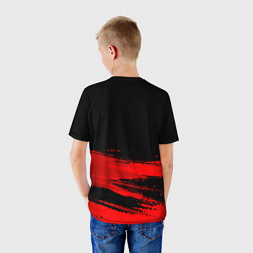 Детская футболка Sally Face - red gradient посередине / 3D-принт – фото 4