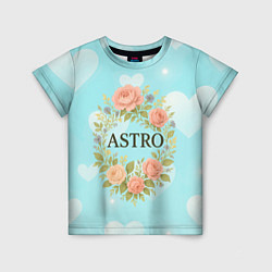 Детская футболка Astro логотип в цветочном венке
