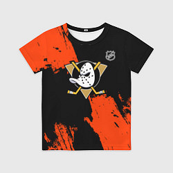 Детская футболка Анахайм Дакс - оранжевая краска