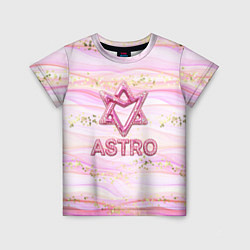 Детская футболка Розовый лого Astro со стразами