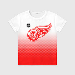 Детская футболка Детройт Ред Уингз - красно белый градиент