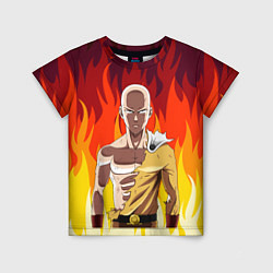 Футболка детская Saitama in fire, цвет: 3D-принт