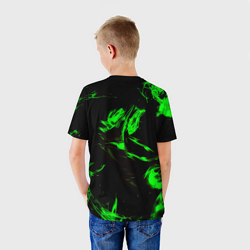 Детская футболка Monster energy кислотное лого огонь / 3D-принт – фото 4