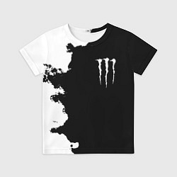 Детская футболка Monster energy краски белые