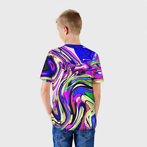 Детская футболка Абстракция пластика синий / 3D-принт – фото 4