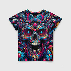Детская футболка Colorful cyber skull - pattern