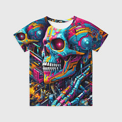 Детская футболка Cyber skull - pattern