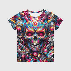 Детская футболка Art cyber skull - ai art fantasy