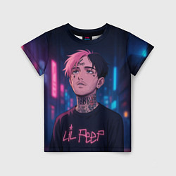 Детская футболка LiL Peep - Неоновый аниме арт