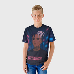 Футболка детская XXXTentacion - Неоновый аниме арт, цвет: 3D-принт — фото 2