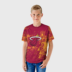 Футболка детская Майами Хит - брызги красок, цвет: 3D-принт — фото 2