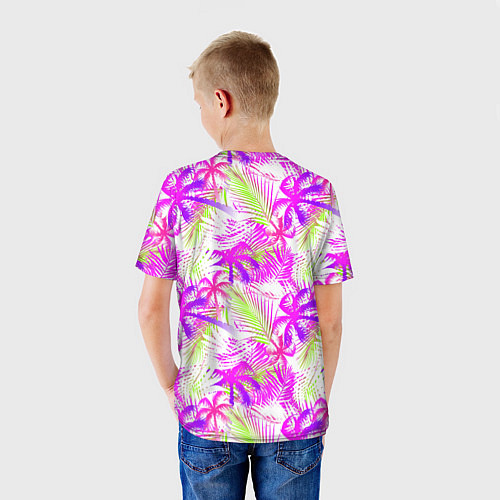 Детская футболка Palm tree pink / 3D-принт – фото 4