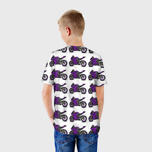 Детская футболка Motorcycle purple / 3D-принт – фото 4