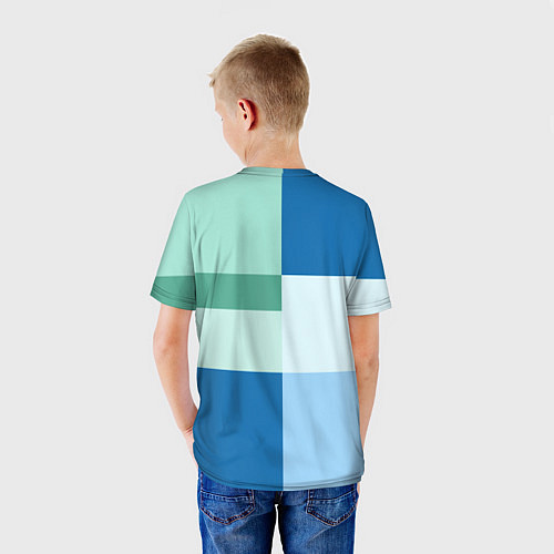 Детская футболка Мятное небо колор-блок / 3D-принт – фото 4