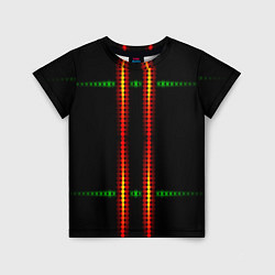 Футболка детская Neon black green circles, цвет: 3D-принт