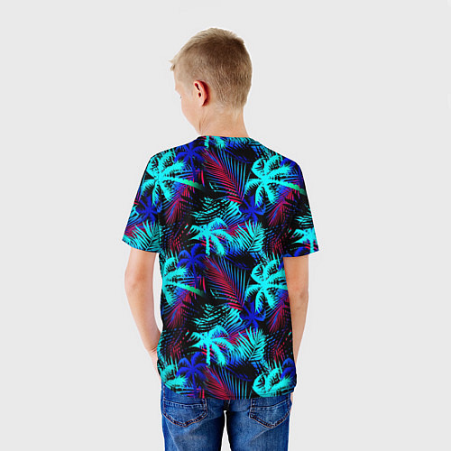 Детская футболка Palm blue light blue / 3D-принт – фото 4