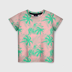 Детская футболка Palm turquoise pink