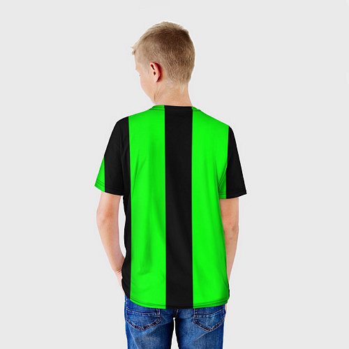 Детская футболка Color green black line / 3D-принт – фото 4