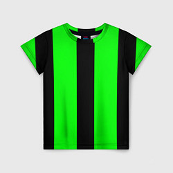 Детская футболка Color green black line