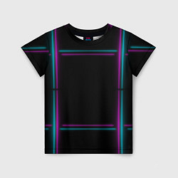 Детская футболка Neon pink light blue