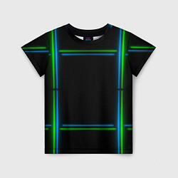 Детская футболка Neon green light blue