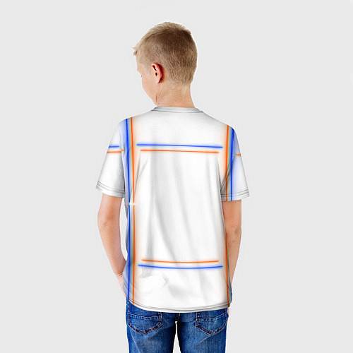 Детская футболка Neon white orange blue / 3D-принт – фото 4