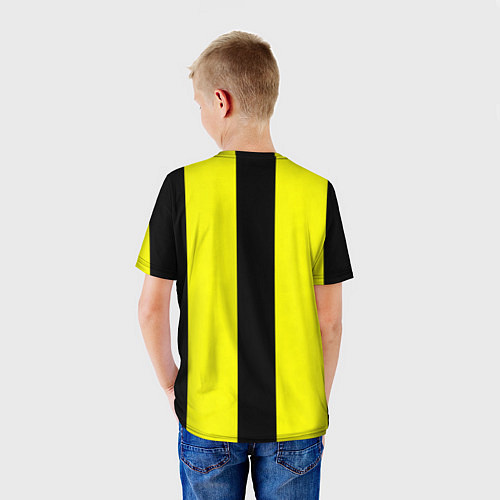 Детская футболка Color yellow black line / 3D-принт – фото 4