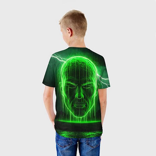 Детская футболка Неоновая голова / 3D-принт – фото 4
