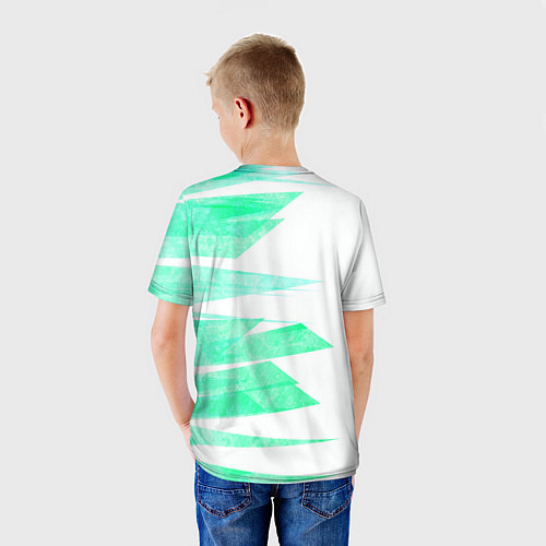 Детская футболка Color white light blue strip / 3D-принт – фото 4
