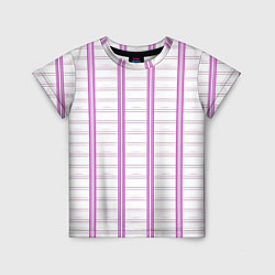 Детская футболка Color white cage pink line
