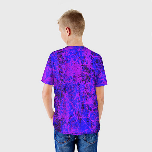 Детская футболка Призрак самурай - неоновые краски / 3D-принт – фото 4