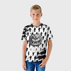 Футболка детская Doom паттерн пипл краски, цвет: 3D-принт — фото 2