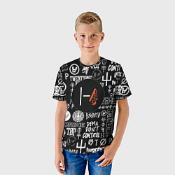 Футболка детская Twenty one pilots rock logo, цвет: 3D-принт — фото 2