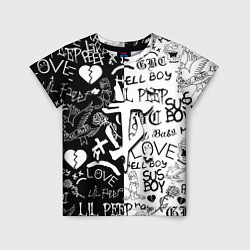 Детская футболка Doom x liil peep pattern black
