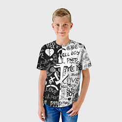Футболка детская Doom x liil peep pattern black, цвет: 3D-принт — фото 2