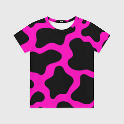 Футболка детская Розовая коровья расцветка, цвет: 3D-принт