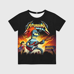 Детская футболка Bender is a hard rock guitarist - Futurama