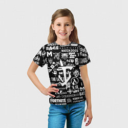 Футболка детская Doom логотипы всех игр, цвет: 3D-принт — фото 2