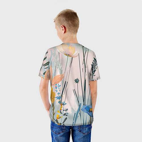 Детская футболка Цветы полевые / 3D-принт – фото 4