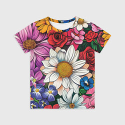 Детская футболка Крупные цветы