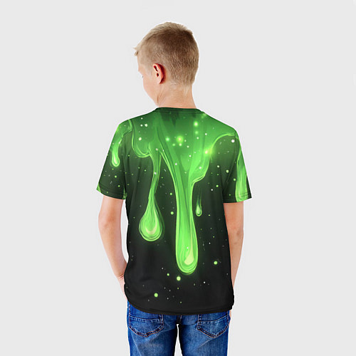 Детская футболка XXXTentacion на фоне зеленой краски / 3D-принт – фото 4