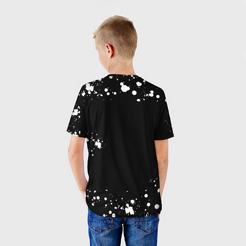 Детская футболка Doom брызги белых красок / 3D-принт – фото 4