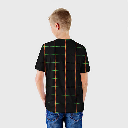 Детская футболка Color black orange green crosses / 3D-принт – фото 4