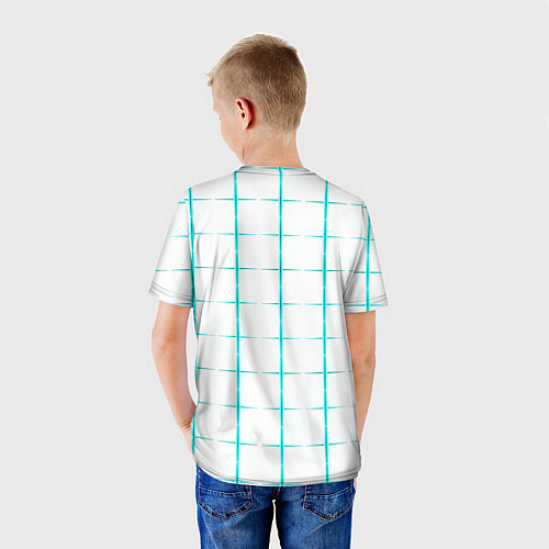 Детская футболка Color white light blue crosses / 3D-принт – фото 4