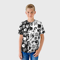 Футболка детская Doom anime black pattern, цвет: 3D-принт — фото 2